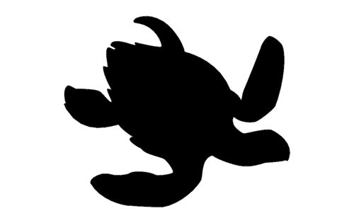 طرح لاک‌پشت silhouette - turtle silhouette - برای دستگاه CNC چوب و لیزر (سی ان سی)