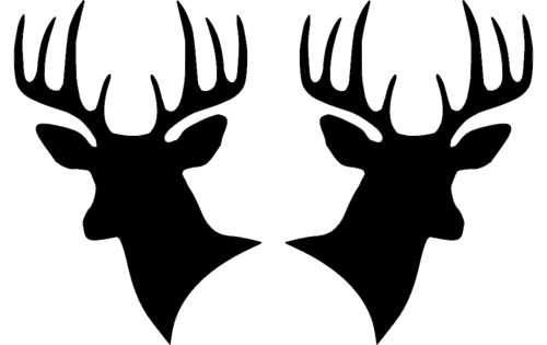 طرح دو سر گوزن شبح - two deer heads silhouette - برای دستگاه CNC چوب و لیزر (سی ان سی)