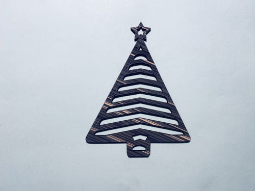 طرح درخت کریسمس چوبی ناتمام با برش ستاره‌ای لیزری - unfinished wood christmas tree with star cutout laser cut jpeg - برای دستگاه CNC چوب و لیزر (سی ان سی)