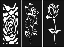 طرح الگوی منحصر به فرد گل رز برای برش لیزری و cnc نیاز به قالب - unique roses baffle pattern for laser cut cnc - برای دستگاه CNC چوب و لیزر (سی ان سی)