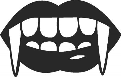 طرح دهان آزاد خون‌آشام - vampire mouth - برای دستگاه CNC چوب و لیزر (سی ان سی)