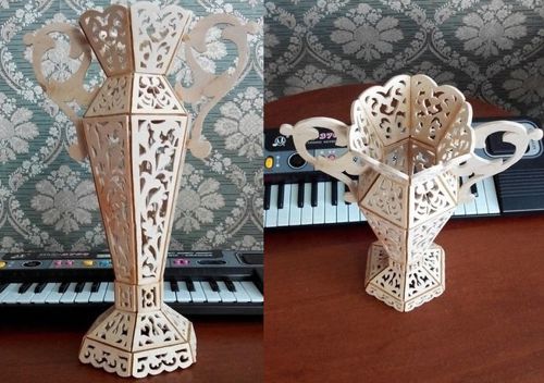 طرح گلدان برش لیزری - vase lasers cut ve - برای دستگاه CNC چوب و لیزر (سی ان سی)