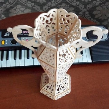طرح گلدان شماره برای برش لیزری - vase no 5 for laser cut ve - برای دستگاه CNC چوب و لیزر (سی ان سی)