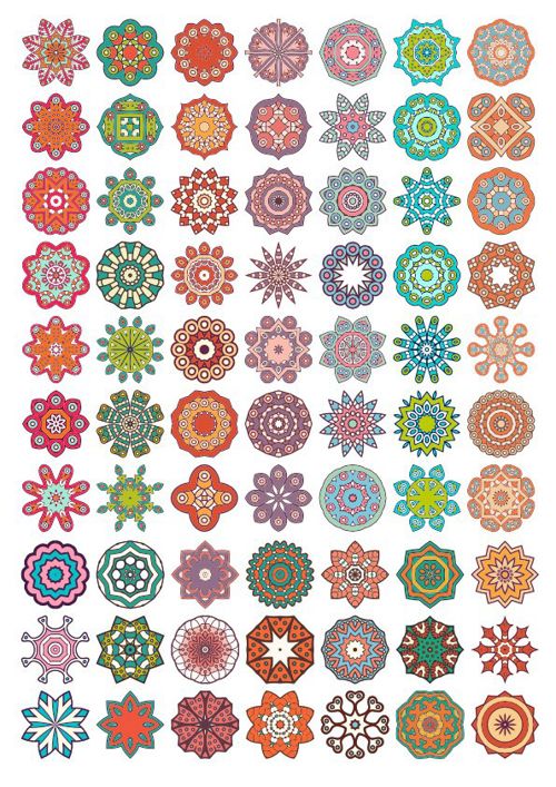 طرح وکتور تزئینی ماندالا زیورآلات - vector decorative mandala ornaments ve - برای دستگاه CNC چوب و لیزر (سی ان سی)
