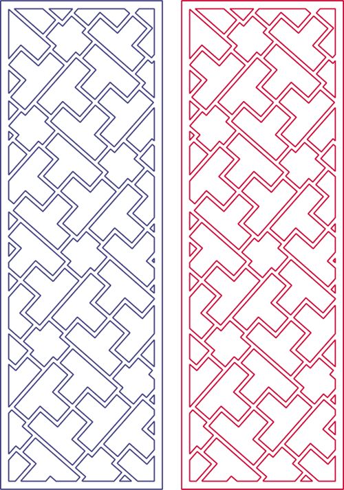 طرح وکتور مدرن انتزاعی هندسه تتریس الگو - vector modern abstract geometry tetris pattern - برای دستگاه CNC چوب و لیزر (سی ان سی)