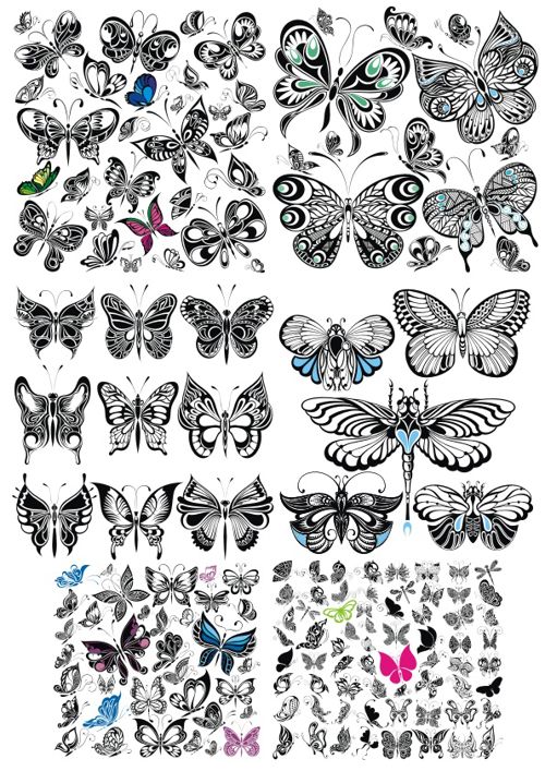 طرح های وکتور پروانه برای دستگاه cnc ctors butterfly decor - vectors butterfly decor ve - برای دستگاه CNC چوب و لیزر (سی ان سی)