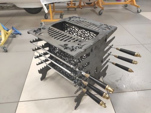 طرح باربیکیو عمودی برای برش لیزری - vertical barbecue for laser cutting - برای دستگاه CNC چوب و لیزر (سی ان سی)