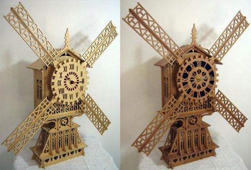 طرح ساعت چوبی قدیمی برای برش لیزری - vintage wooden clock for laser cut ve - برای دستگاه CNC چوب و لیزر (سی ان سی)