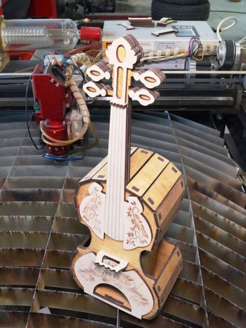 طرح جعبه ویولن برای برش لیزری - violin box for laser cutting ve - برای دستگاه CNC چوب و لیزر (سی ان سی)