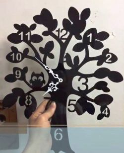 طرح فایل ساعت دیواری درختی برای برش لیزری - wall clock tree file for laser cut - برای دستگاه CNC چوب و لیزر (سی ان سی)