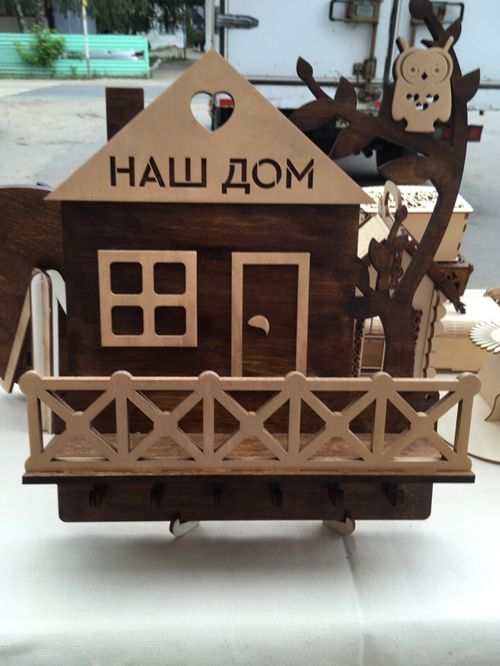 طرح قالب خانه آویز دیواری - wall hanger house template - برای دستگاه CNC چوب و لیزر (سی ان سی)