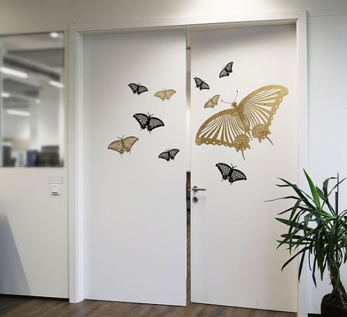 طرح برچسب دیواری پروانه - wall sticker butterfly ve - برای دستگاه CNC چوب و لیزر (سی ان سی)