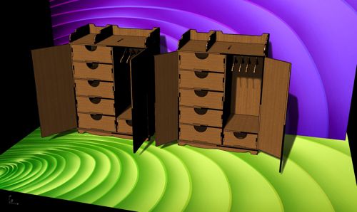 طرح کمد برای برش لیزری - wardrobe plans for laser cut ve - برای دستگاه CNC چوب و لیزر (سی ان سی)