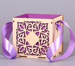 طرح جعبه کادوی عروسی برای برش لیزری - wedding gift box for laser cut - برای دستگاه CNC چوب و لیزر (سی ان سی)