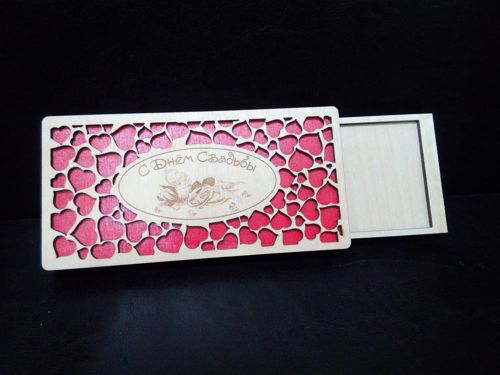 طرح جعبه پول عروسی برای برش لیزری - wedding money box for laser cut ve - برای دستگاه CNC چوب و لیزر (سی ان سی)
