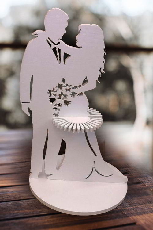 طرح جا دستمال عروسی زوج برش لیزری - wedding napkin holder couple laser cutting ve - برای دستگاه CNC چوب و لیزر (سی ان سی)