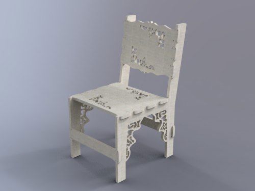 طرح صندلی سفید - white chair - برای دستگاه CNC چوب و لیزر (سی ان سی)
