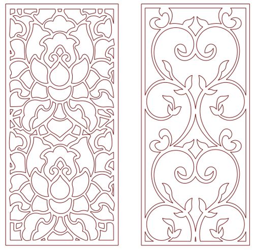 طرح دیوار گل سفید برای برش لیزر cnc - white flower bulkhead for laser cut cnc - برای دستگاه CNC چوب و لیزر (سی ان سی)