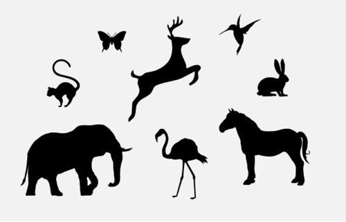 طرح حیوانات وحشی سیلوئت استنسیل - wildlife animals silhouette stencil - برای دستگاه CNC چوب و لیزر (سی ان سی)