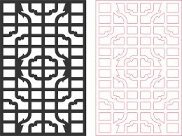 طرح قاب پنجره الگوی وکتور - window frames pattern vector - برای دستگاه CNC چوب و لیزر (سی ان سی)