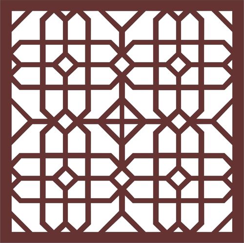 طرح پنل گلدار یکپارچه برای برش لیزری - window grill floral seamless panel for laser cut ve - برای دستگاه CNC چوب و لیزر (سی ان سی)