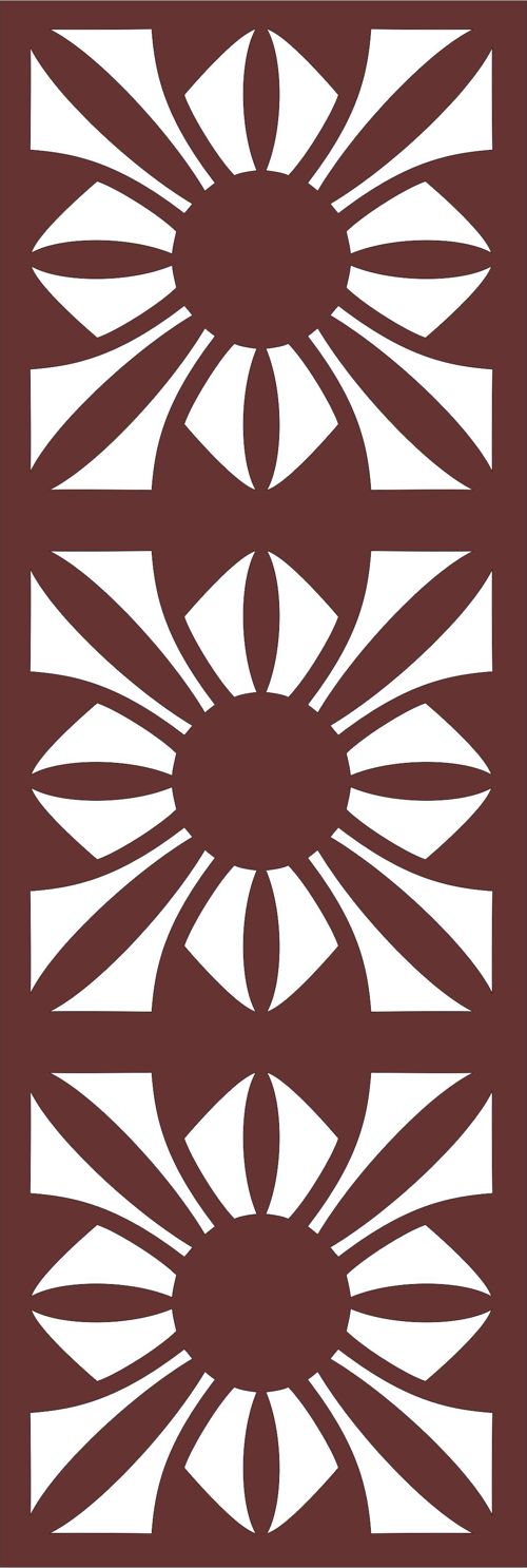 طرح الگوی گلدار یکپارچه برای برش لیزری - window grill floral seamless pattern for laser cutting - برای دستگاه CNC چوب و لیزر (سی ان سی)