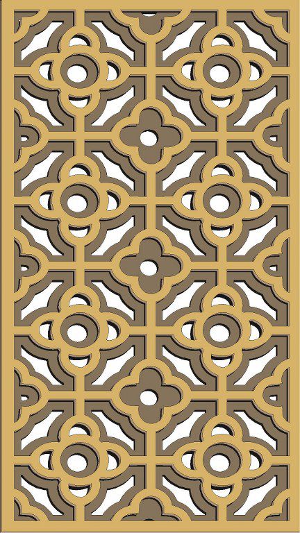 طرح الگوی حفاظ پنجره برای برش لیزری - window grill pattern for laser cutting 62 ve - برای دستگاه CNC چوب و لیزر (سی ان سی)