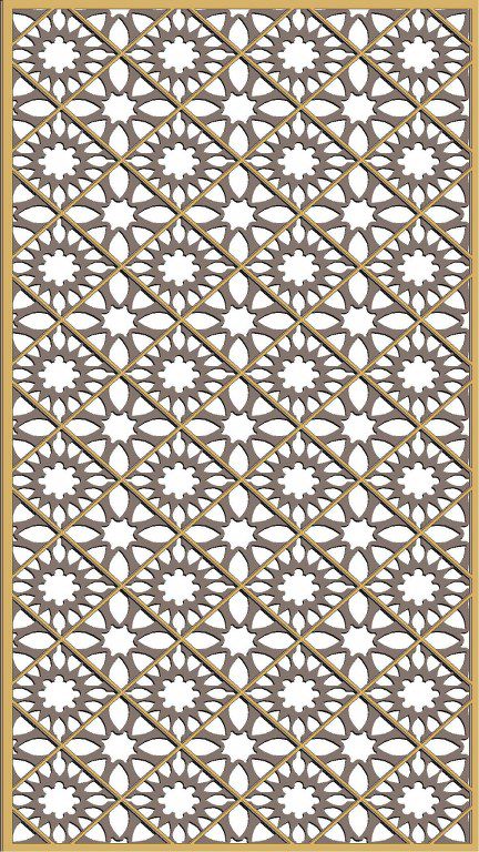 طرح الگوی حفاظ پنجره برای برش لیزری - window grill pattern for laser cutting 79 ve - برای دستگاه CNC چوب و لیزر (سی ان سی)