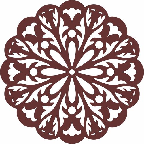 طرح پنجره گریل دور پنل برای برش لیزری - window grill round panel for laser cut ve - برای دستگاه CNC چوب و لیزر (سی ان سی)