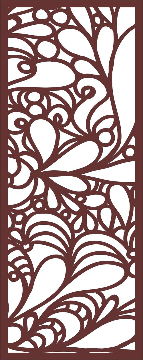 طرح گل گلدار یکپارچه برای برش لیزری - window jali floral seamless design for laser cut ve - برای دستگاه CNC چوب و لیزر (سی ان سی)