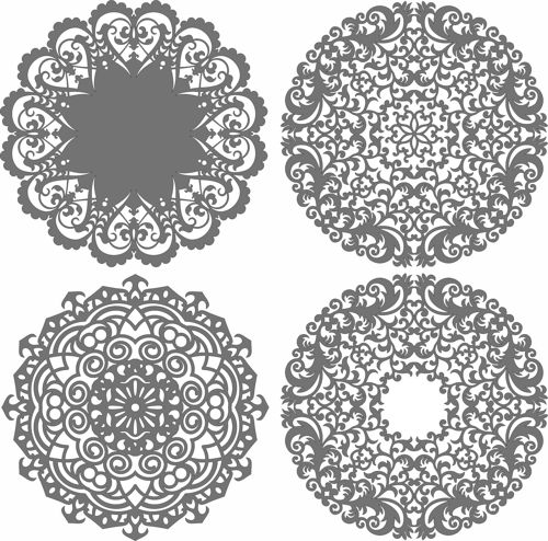 طرح‌های پنجره شبکه‌ای گرد درز مجموعه - window lattice round seamless designs set - برای دستگاه CNC چوب و لیزر (سی ان سی)