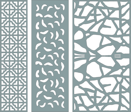 طرح الگوهای پنجره شبکه‌ای درز برای برش لیزری - window lattice seamless patterns set for laser cut ve - برای دستگاه CNC چوب و لیزر (سی ان سی)