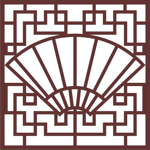 طرح گل یکپارچه برای برش لیزری - window screen floral seamless design for laser cut ve - برای دستگاه CNC چوب و لیزر (سی ان سی)