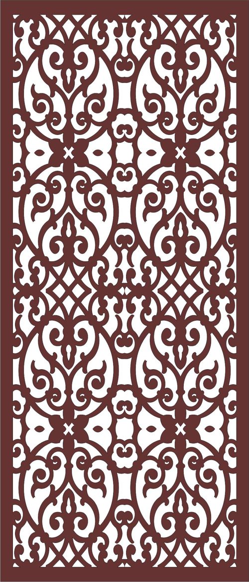 طرح صفحه پنجره گلدار درز پانل cnc برش لیزر - window screen floral seamless panel cnc laser cutting - برای دستگاه CNC چوب و لیزر (سی ان سی)