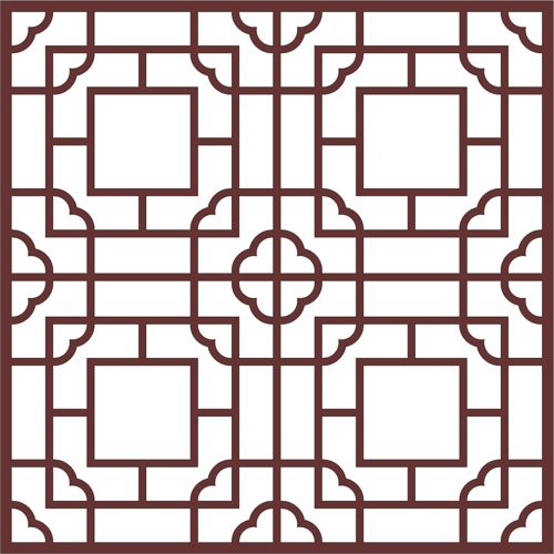 طرح پنل گلدار یکپارچه برای برش لیزری - window screen floral seamless panel for laser cut ve - برای دستگاه CNC چوب و لیزر (سی ان سی)