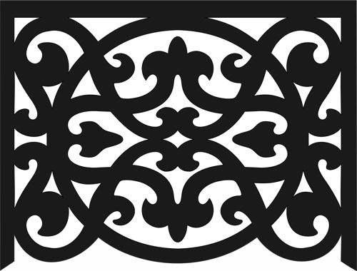طرح الگوی گلدار درز برای برش لیزری روی پنجره - window screen floral seamless pattern for laser cutting - برای دستگاه CNC چوب و لیزر (سی ان سی)
