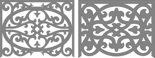 طرح الگوی درز گلدار پنجره صفحه نمایش پنل برای برش لیزری - window screen panel floral seamless pattern for laser cut ve - برای دستگاه CNC چوب و لیزر (سی ان سی)