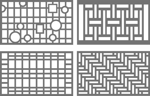 طرح‌های جداکننده‌ی درز پنجره برای برش لیزری روکش - window screen seamless separator designs for laser cut ve - برای دستگاه CNC چوب و لیزر (سی ان سی)