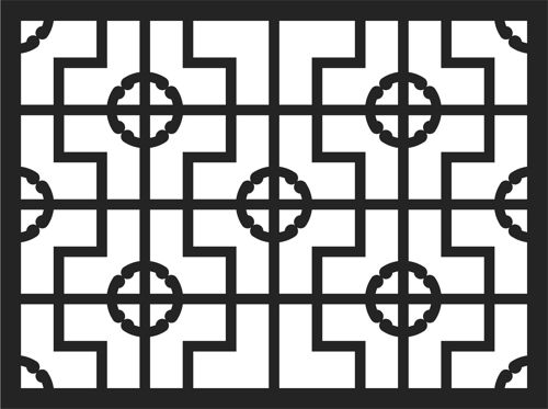 طرح پنجره گلدار درز برای برش لیزری - window seamless floral screen design for laser cutting - برای دستگاه CNC چوب و لیزر (سی ان سی)