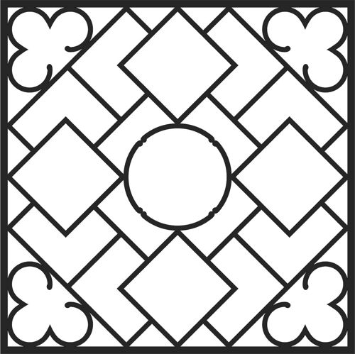طرح پنجره درز گلدار صفحه پنل برای برش لیزری - window seamless floral screen panel for laser cut ve - برای دستگاه CNC چوب و لیزر (سی ان سی)
