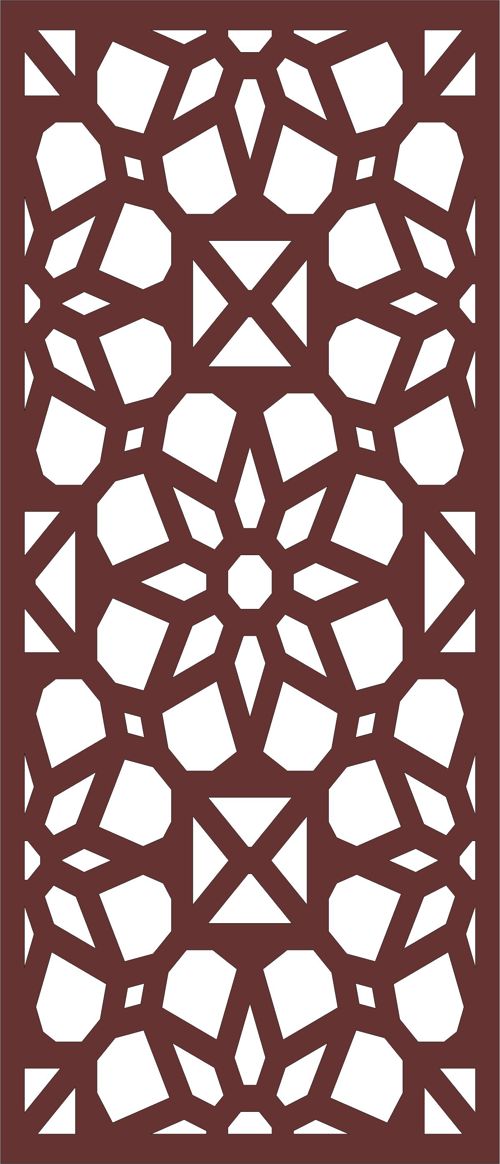 طرح پنجره درز گلدار صفحه پنل برای برش لیزری شیشه - window seamless floral screen panel for laser cutiing ve - برای دستگاه CNC چوب و لیزر (سی ان سی)