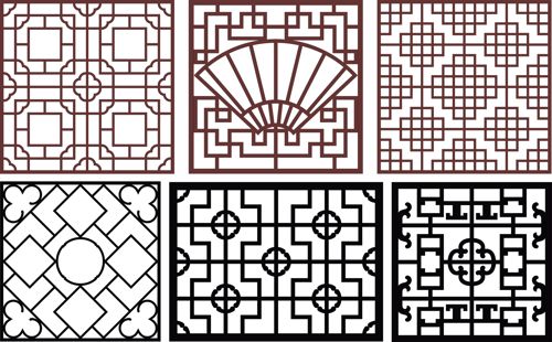 طرح مجموعه پنجره درز گلدار برای برش لیزری - window seamless floral screens collection for laser cutting - برای دستگاه CNC چوب و لیزر (سی ان سی)