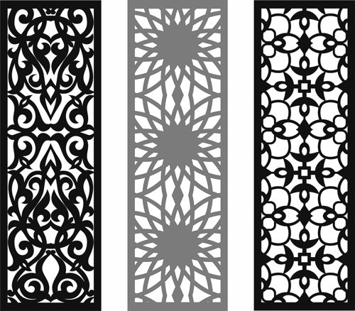 طرح مجموعه الگوهای پنجره درز برای برش لیزری - window seamless screen patterns collection for laser cutting - برای دستگاه CNC چوب و لیزر (سی ان سی)
