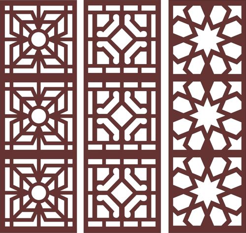 طرح مجموعه صفحه درز پنجره برای برش لیزری - window seamless screen set for laser cutting - برای دستگاه CNC چوب و لیزر (سی ان سی)