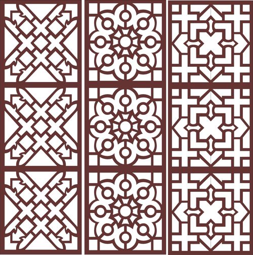 طرح الگوی جداکننده صفحه درز پنجره برای برش لیزری - window seamless separator screen pattern for laser cutting - برای دستگاه CNC چوب و لیزر (سی ان سی)