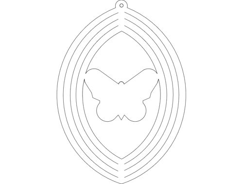 طرح پروانه چرخش باد - wind spin butterfly - برای دستگاه CNC چوب و لیزر (سی ان سی)