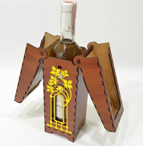 طرح جعبه نوشابه برای برش لیزری - wine box layout for laser cut ve - برای دستگاه CNC چوب و لیزر (سی ان سی)