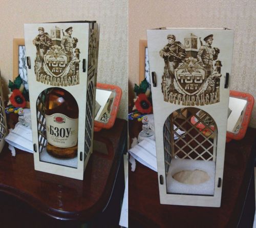 طرح جعبه نوشابه با حکاکی لیزری جعبه هدیه - wine box with laser engraving gift box ve - برای دستگاه CNC چوب و لیزر (سی ان سی)