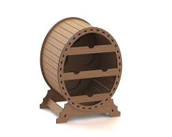 طرح قفسه بیضی ظرف نوشابه - wine rack oval - برای دستگاه CNC چوب و لیزر (سی ان سی)