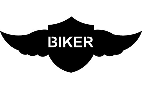 طرح لوگو موتورسوار سپر بالدار طرح - winged shield biker logo - برای دستگاه CNC چوب و لیزر (سی ان سی)